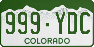 CO license plate 999YDC