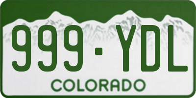CO license plate 999YDL