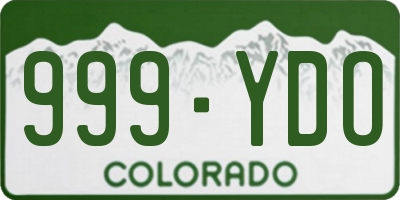 CO license plate 999YDO