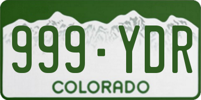 CO license plate 999YDR