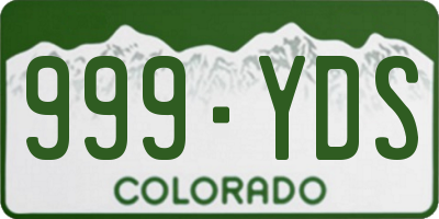 CO license plate 999YDS