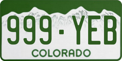 CO license plate 999YEB
