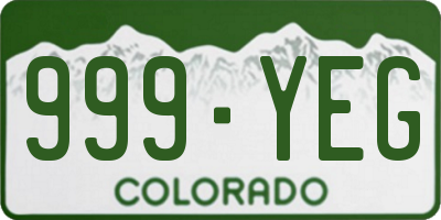 CO license plate 999YEG
