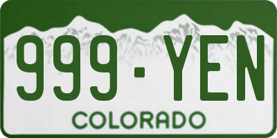CO license plate 999YEN