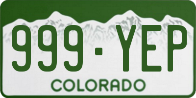 CO license plate 999YEP