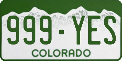 CO license plate 999YES