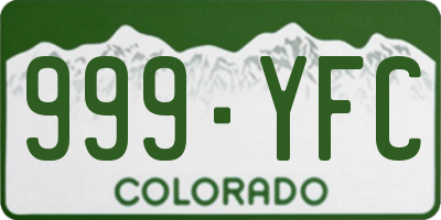 CO license plate 999YFC