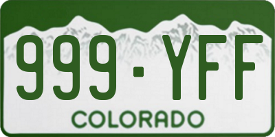 CO license plate 999YFF