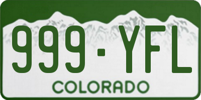 CO license plate 999YFL