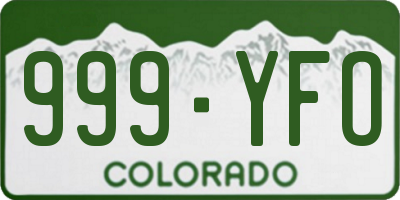 CO license plate 999YFO