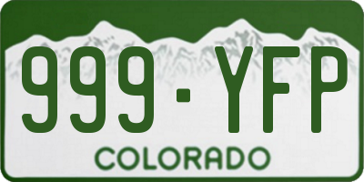CO license plate 999YFP