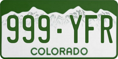 CO license plate 999YFR