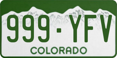 CO license plate 999YFV