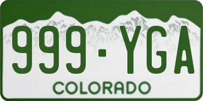 CO license plate 999YGA
