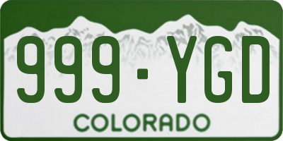 CO license plate 999YGD