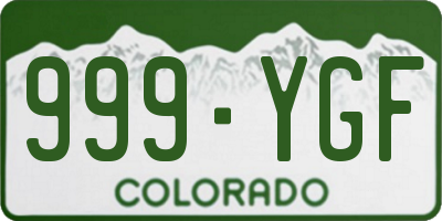 CO license plate 999YGF