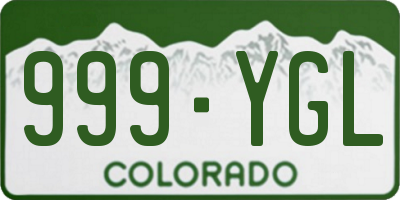 CO license plate 999YGL