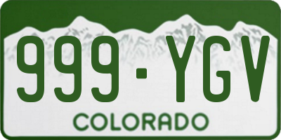 CO license plate 999YGV