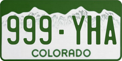 CO license plate 999YHA