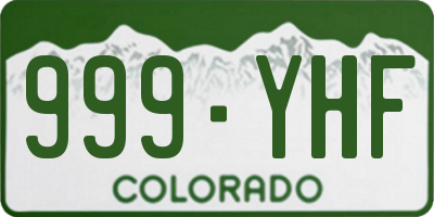CO license plate 999YHF
