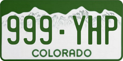 CO license plate 999YHP