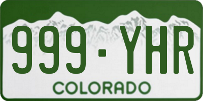 CO license plate 999YHR