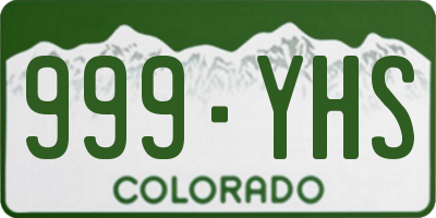 CO license plate 999YHS