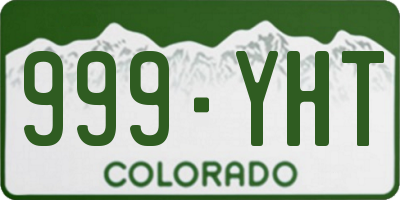CO license plate 999YHT