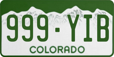 CO license plate 999YIB