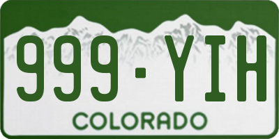 CO license plate 999YIH