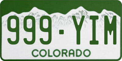 CO license plate 999YIM