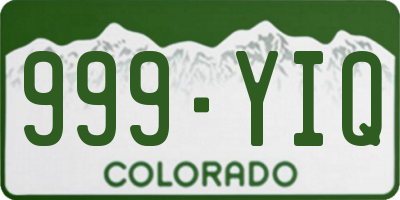 CO license plate 999YIQ