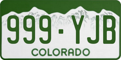CO license plate 999YJB