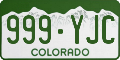 CO license plate 999YJC