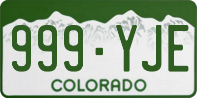 CO license plate 999YJE