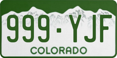 CO license plate 999YJF