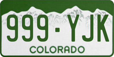 CO license plate 999YJK