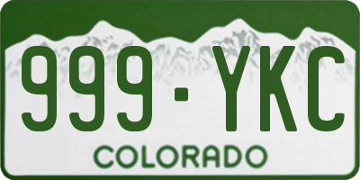CO license plate 999YKC