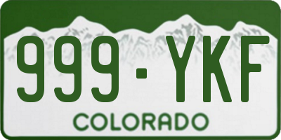 CO license plate 999YKF