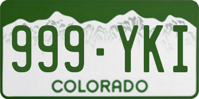 CO license plate 999YKI