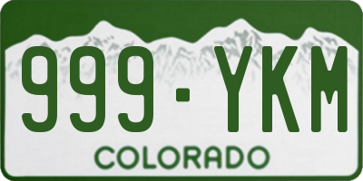 CO license plate 999YKM