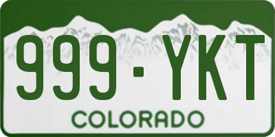 CO license plate 999YKT