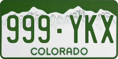 CO license plate 999YKX