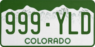 CO license plate 999YLD