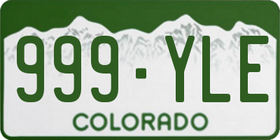 CO license plate 999YLE