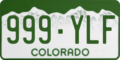 CO license plate 999YLF