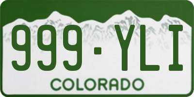 CO license plate 999YLI