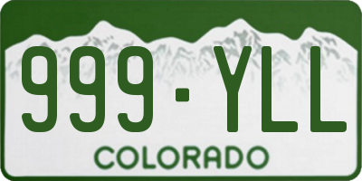 CO license plate 999YLL