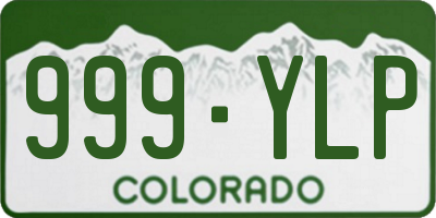 CO license plate 999YLP