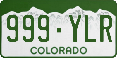 CO license plate 999YLR